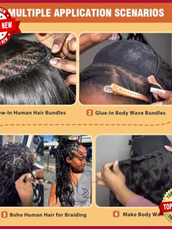 100% Brazilian Virgin Human Hair Bundles 18-24 Inch Body Wave Extensions